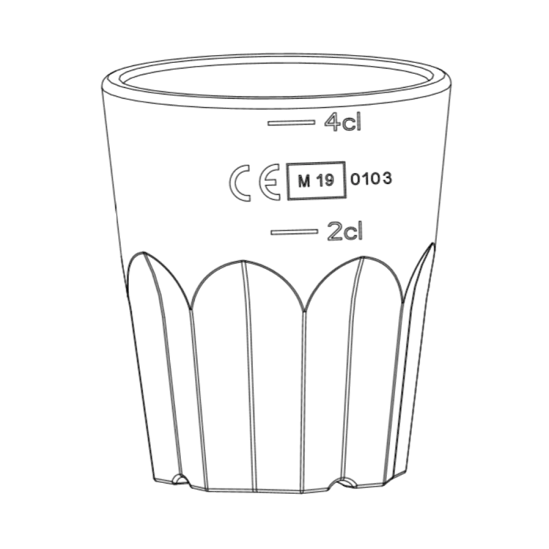 Shot Granity 4 cl (with 2 cl & 4 cl print) – Glassforever